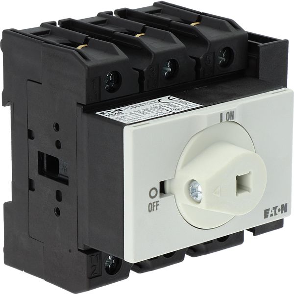 Main switch, P3, 63 A, rear mounting, 3 pole, 1 N/O, 1 N/C, STOP function, with black rotary handle and lock ring (K series), Lockable in the 0 (Off) image 19