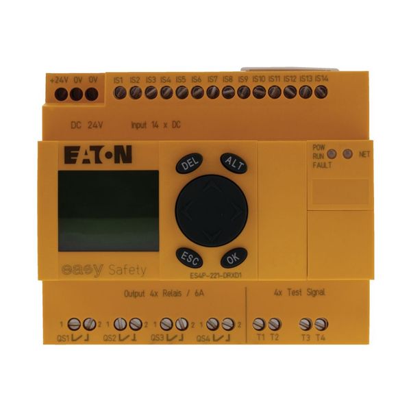 Safety relay, 24 V DC, 14DI, 4DO relays, display, easyNet image 7