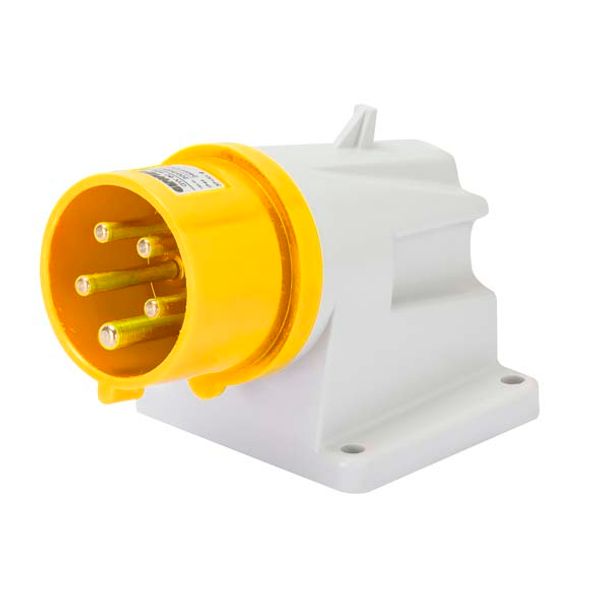 90° ANGLED SURFACE MOUNTING INLET - IP44 - 3P+N+E 16A 100-130V 50/60HZ - YELLOW - 4H - SCREW WIRING image 2