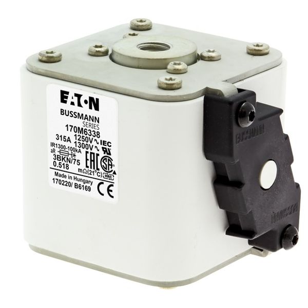 Fuse-link, high speed, 315 A, AC 1250 V, size 3, 76 x 92 x 76 mm, aR, IEC, UL, single indicator image 3