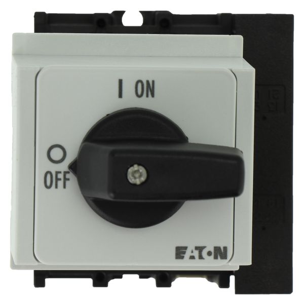 On-Off switch, P1, 40 A, service distribution board mounting, 3 pole, 1 N/O, 1 N/C, with black thumb grip and front plate image 8