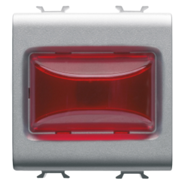 PROTRUDING INDICATOR LAMP - 12V ac/dc / 230V ac 50/60 Hz - RED - 2 MODULES - TITANIUM - CHORUSMART image 1