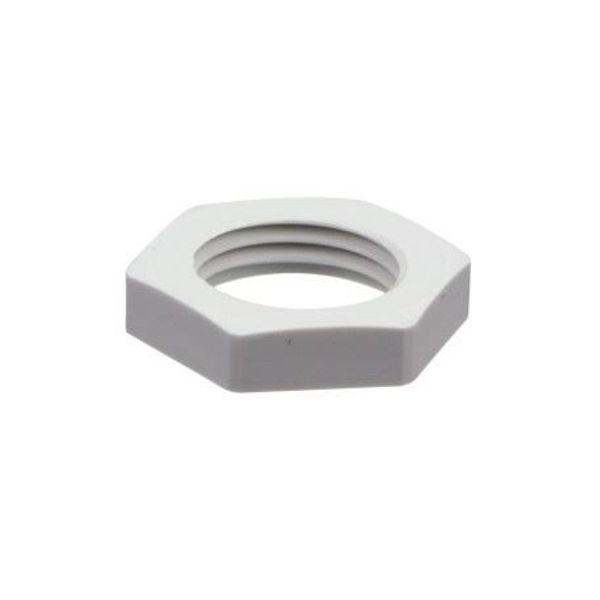 Hex locknut, PG13,5, PA6, light grey RAL7035 image 1