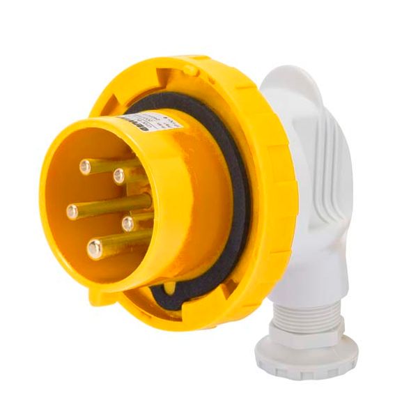 90° PLUG - IP67 - 2P+E 16A 100-130V 50/60HZ - YELLOW - 4H - SCREW WIRING image 2