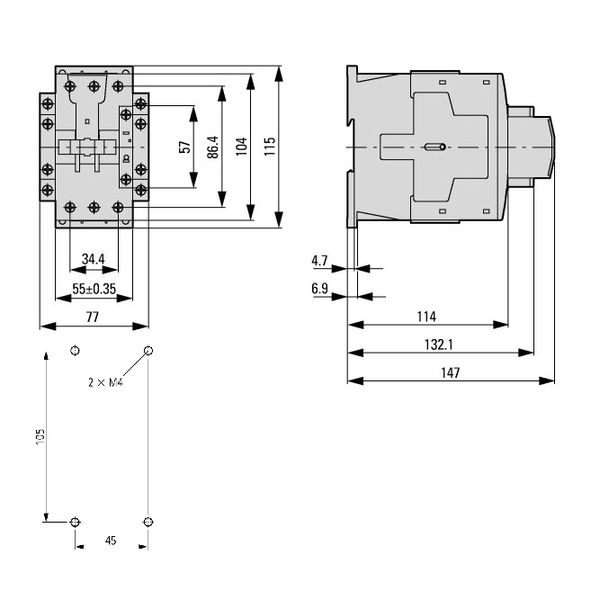 Contactor 30kW/400V/65A, coil 24VAC image 5