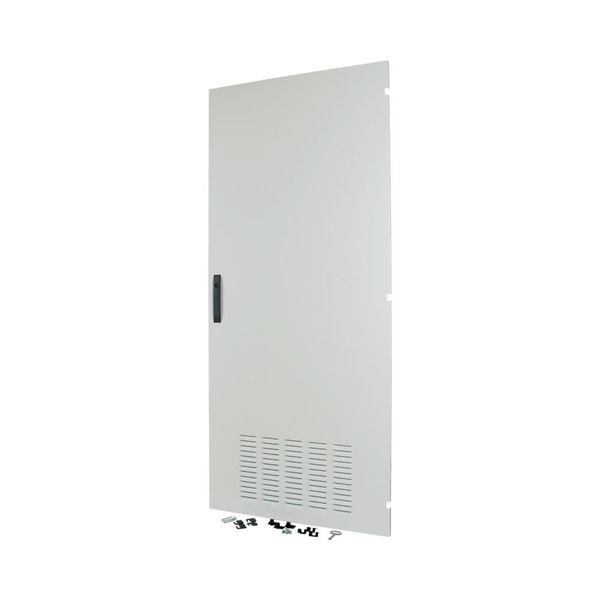 Section door, ventilated IP42, hinges right, HxW = 1400 x 425mm, grey image 2