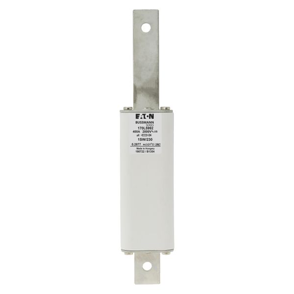 Fuse-link, high speed, 400 A, AC 2000 V, Size 1, 51 x 51 x 264 mm, aR, IEC, single indicator, centre bolted image 6