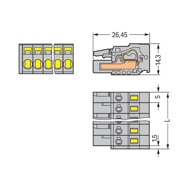 1-conductor female connector CAGE CLAMP® 2.5 mm² gray image 5