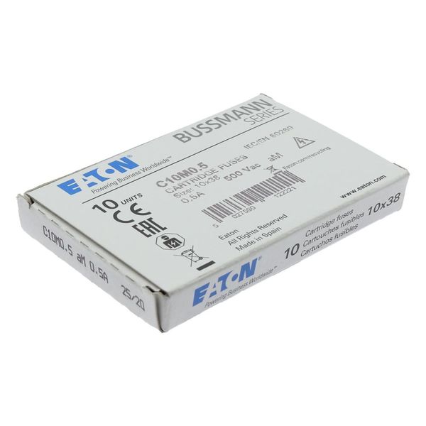 Fuse-link, LV, 0.5 A, AC 500 V, 10 x 38 mm, aM, IEC image 15