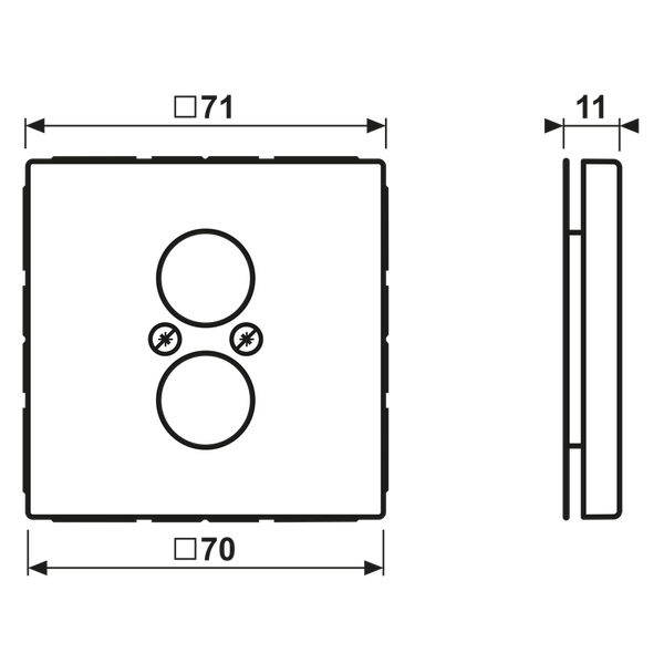 Centre plate for 2 loudsp. or BNC socket AL2962-2 image 2