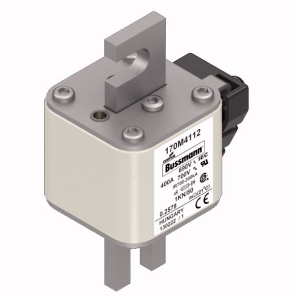 Fuse-link, high speed, 400 A, AC 690 V, DIN 1, 53 x 69 x 108 mm, aR, DIN, IEC, single indicator image 3