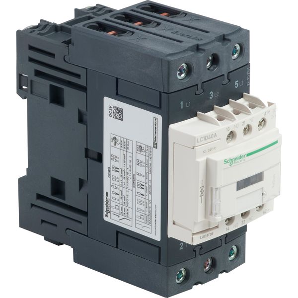TeSys Deca contactor - 3P(3 NO) - AC-3/AC-3e - = 440 V 40 A - 24 V DC standard coil image 1