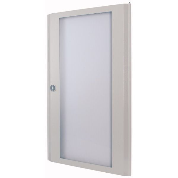 Sheet steel door transparent with rotary door handle HxW=1000x600mm image 1