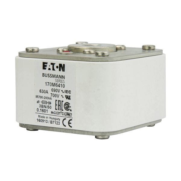 Fuse-link, high speed, 630 A, AC 690 V, size 3, aR, IEC, UL, single indicator image 7