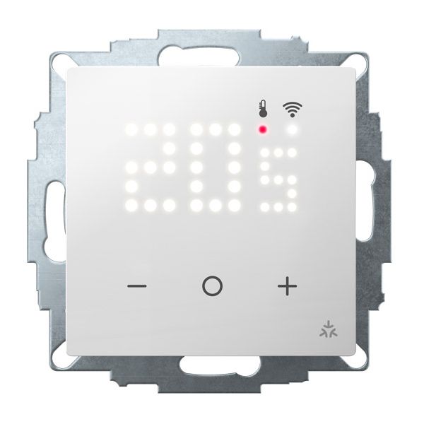 Smart Home capable flush-mounted thermostat as a room controller, RAL 9016 glossy 55x55, AC 230V, relay 16 (4) A image 1