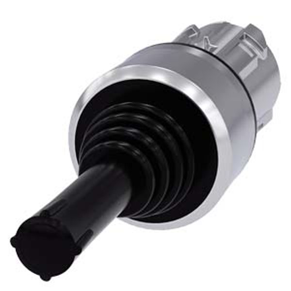 Coordinate switch, 22 mm, round, metal shiny, black, 2 switch positions, horizontal  3SU1050-7AC88-0AA0-Z X90 image 1