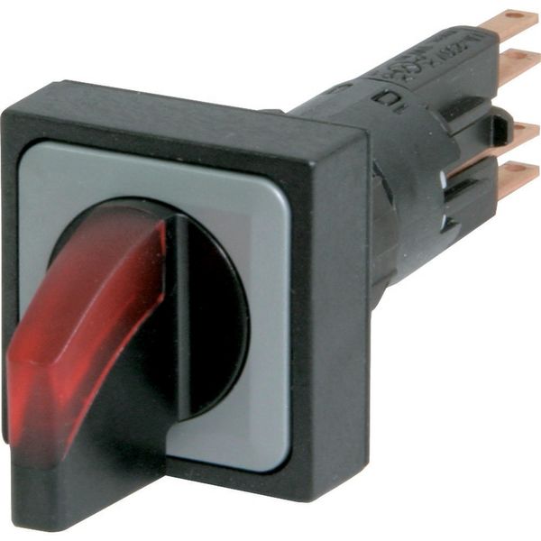 Illuminated selector switch actuator, maintained, 45°, 25 × 25 mm, 2 positions, With thumb-grip, red, with VS anti-rotation tab, without light element image 3