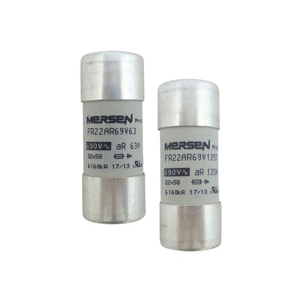 High-Speed Cylindrical Fuse 22x58 aR 690VAC 63A - Striker image 2