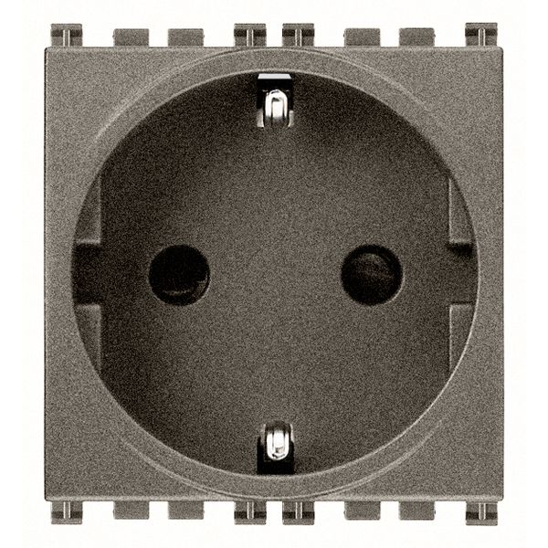 2P+E 16A DE SICURY outlet screwlessMetal image 1