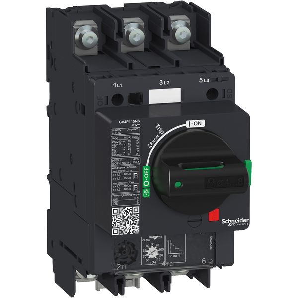 Motor circuit breaker, TeSys GV4, 3P, 115A, Icu 50kA, thermal magnetic, lugs terminals image 3
