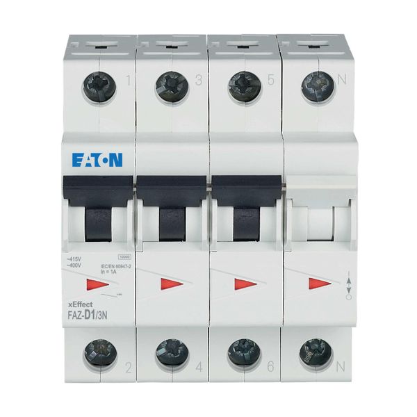 Miniature circuit breaker (MCB), 1 A, 3p+N, characteristic: D image 14