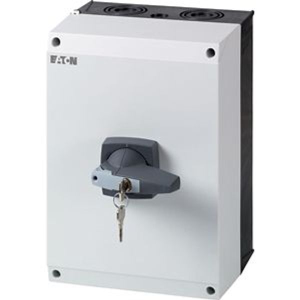 Switch-disconnector, DMM, 160 A, 3P + N (solid), with grey knob, cylinder lock, in CI-K5 enclosure image 2