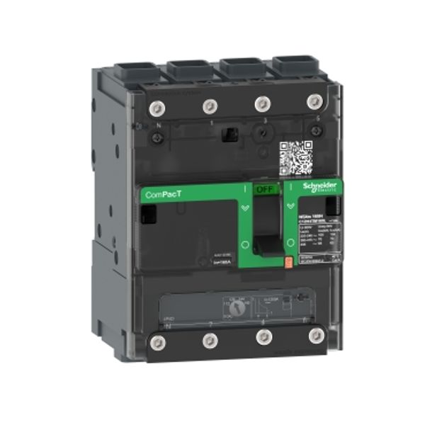 Circuit breaker, ComPacT NSXm 100F, 36kA/415VAC, 4 poles 4D (neutral fully protected), TMD trip unit 100A, EverLink lugs image 2