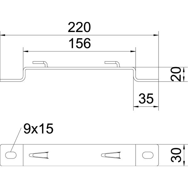 DBLG 20 150 FS Stand-off bracket for mesh cable tray B150mm image 2