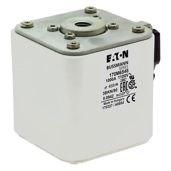 Fuse-link, high speed, 1000 A, AC 1100 V, size 3, 76 x 92 x 83 mm, aR, IEC, UL, single indicator image 11