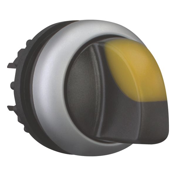 Illuminated selector switch actuator, RMQ-Titan, With thumb-grip, momentary, 2 positions, yellow, Bezel: titanium image 6