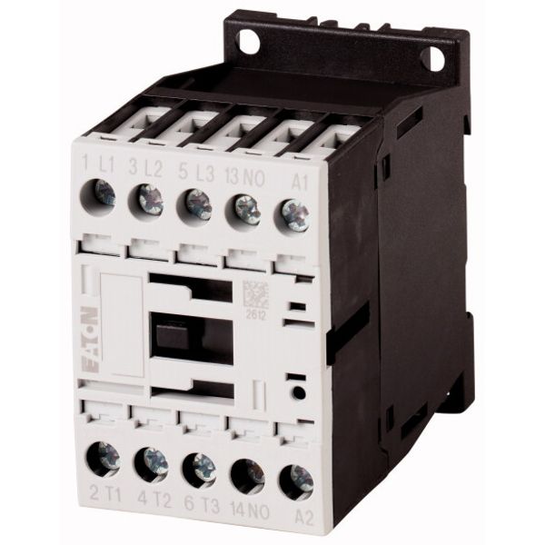 Contactor, 3 pole, 380 V 400 V 3 kW, 1 N/O, 110 V DC, DC operation, Screw terminals image 1