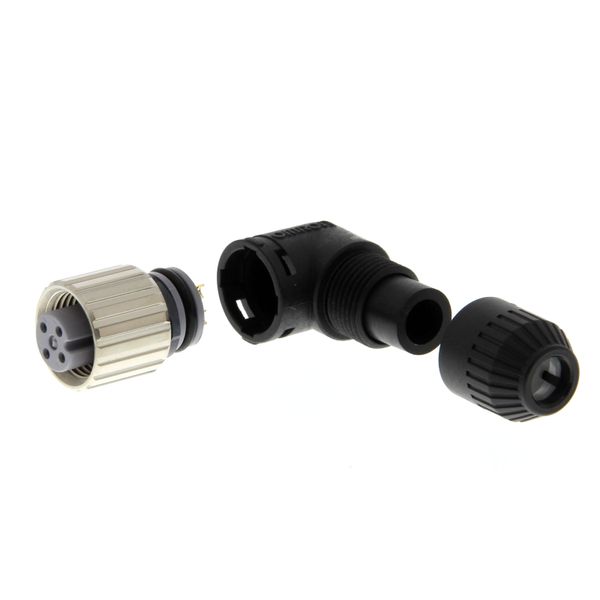 Field assembly connector, M12 right-angle socket (female), 4-poles, A image 1