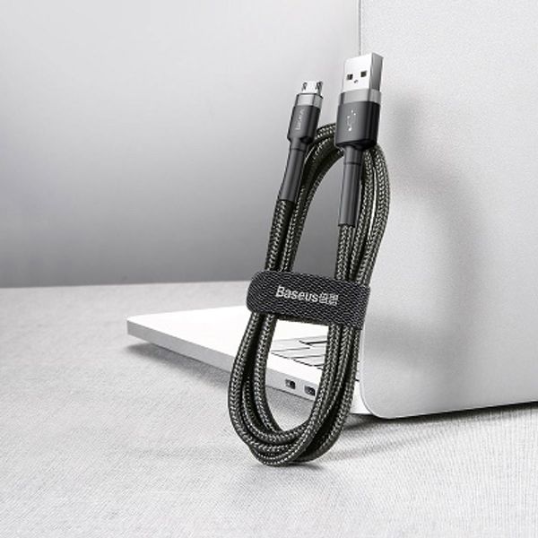 Cable USB A plug - micro USB plug 3.0m QC3.0 Cafule grey+black BASEUS image 7