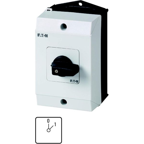 ON-OFF switches, T0, 20 A, surface mounting, 1 contact unit(s), Contacts: 1, 45 °, maintained, With 0 (Off) position, 0-1, Design number 15401 image 5