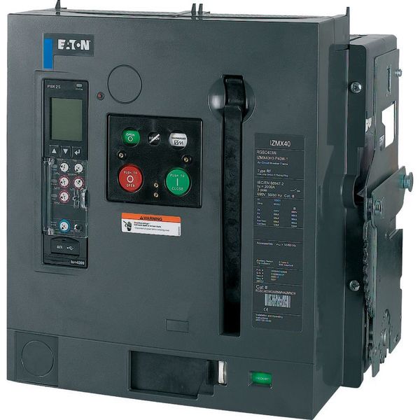 Circuit-breaker, 3 pole, 2000A, 66 kA, Selective operation, IEC, Withdrawable image 3