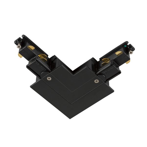 L-connector, for S-TRACK 3-phase mounting track, earth electrode right, black, DALI image 1