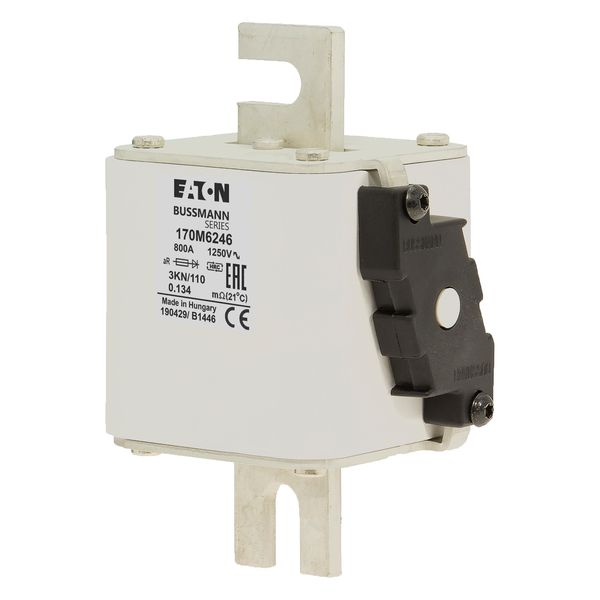 Fuse-link, high speed, 800 A, AC 1250 V, size 3, 76 x 92 x 139 mm, aR, DIN, IEC, single indicator image 17