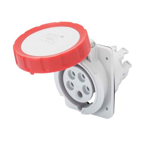 10° ANGLED FLUSH-MOUNTING SOCKET-OUTLET HP - IP66/IP67 - 2P+E 32A 380-415V 50/60HZ - RED - 9H - FAST WIRING image 2