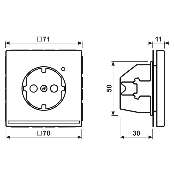 Schuko socket with LED pilot light ES1520-OLNW image 4