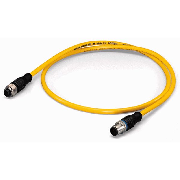 System bus cable M12B socket straight M12B plug straight yellow image 2