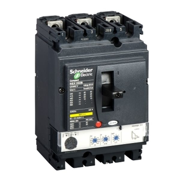circuit breaker ComPact NSX250N, 50 kA at 415 VAC, MicroLogic 2.2 trip unit 160 A, 3 poles 3d image 3
