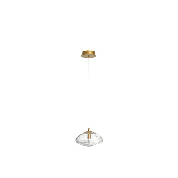 Brass Gold Metal  Blown Clear Glass   LED G9 1x5 Watt 230 Volt  IP20 Bulb Excluded   D: 16 H: 200 cm Adjustable Height image 1