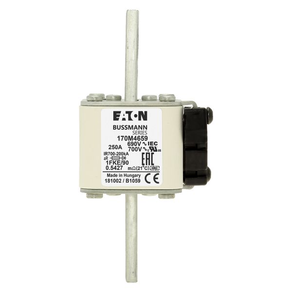 Fuse-link, high speed, 250 A, AC 690 V, size 1, 53 x 69 x 136 mm, aR, IEC, UL, single indicator image 7