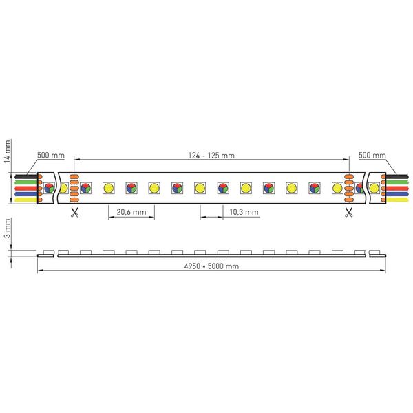 FS 115, RGB-WW, Ra=90+, 15W/m, 1120lm/m, 24VDC, IP44, l=5m image 4