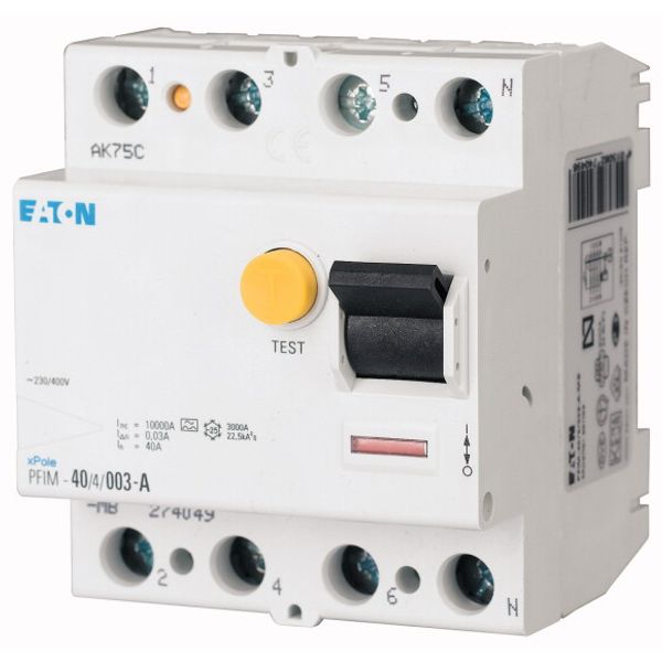 Residual current circuit breaker (RCCB), 63A, 4pole, 100mA, type A image 1