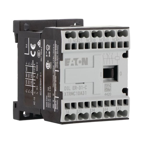 Contactor relay, 230 V 50/60 Hz, N/O = Normally open: 3 N/O, N/C = Normally closed: 1 NC, Spring-loaded terminals, AC operation image 16