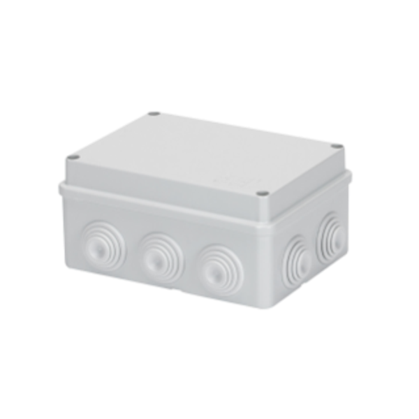JUNCTION BOX WITH PLAIN SCREWED LID - IP55 - INTERNAL DIMENSIONS 150X110X70 - WALLS WITH CABLE GLANDS - GREY RAL 7035 image 1