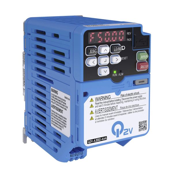 Inverter Q2V 200V, ND: 3.5 A / 0.75 kW, HD: 3 A / 0.55 kW, without int image 1