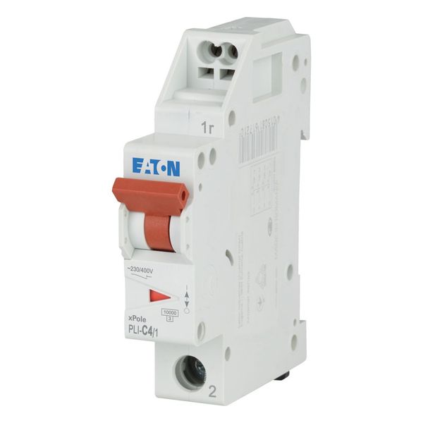 Miniature circuit breaker (MCB) with plug-in terminal, 4 A, 1p, characteristic: C image 1