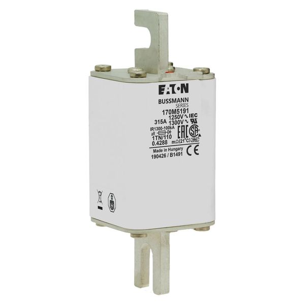 Fuse-link, high speed, 315 A, AC 1250 V, size 1, 53 x 66 x 138 mm, aR, DIN, IEC, type T indicator image 16